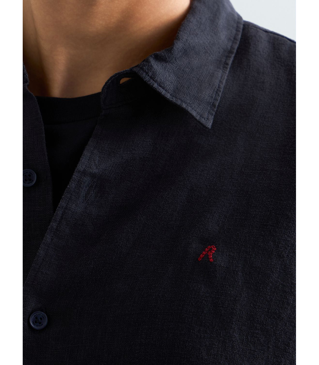 ガーメントダイリネンシャツ 詳細画像 ダークネイビー 6